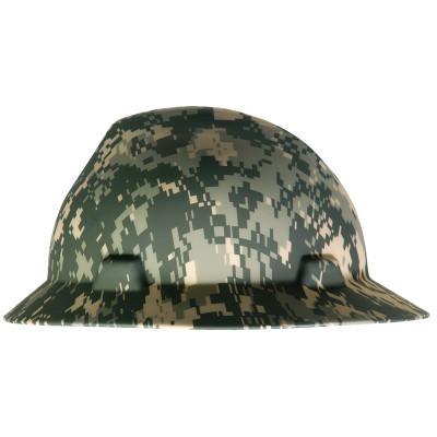 MSA Freedom Series V-Gard Hard Hats, Fas-Trac Ratchet, Full Brim, Camouflage, 10104254