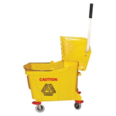 Magnolia Brush Plastic Mop Bucket with Wringer, 26 qt to 35 qt, Yellow, 6035-3