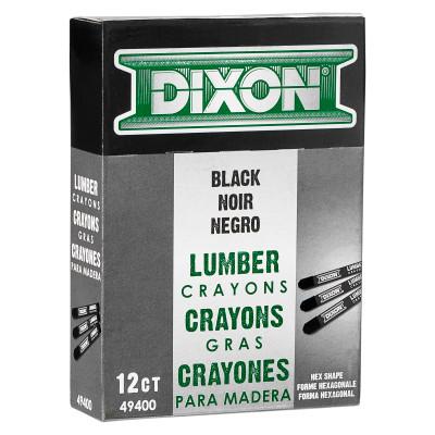 Dixon® Ticonderoga Lumber Crayons, 1/2 in X 4 3/4 in, Carbon Black, 49400