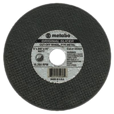 Metabo Slicer Cutting Wheel, Type 1, 5 in Dia, 0.04 in Thick, 60 Grit,  Alum Oxide, 55334