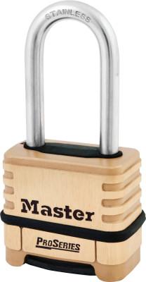 Master Lock® ProSeries Resettable Combination Locks, 5/16"Dia, 2 1/16"L X 15/16"W, 1175LHSS