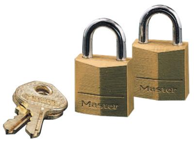 Master Lock® No. 120 Solid Brass Padlocks, 5/32 in Diam., 7/16 in L X 1/4 in W, 120D