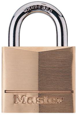 Master Lock No. 130 Solid Brass Padlocks, 3/16 in Diam., 5/8 in L X 9/16 in W, 130D
