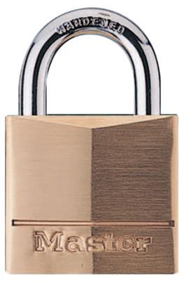 Master Lock® No. 160 Solid Brass Padlocks, 11/32 in Diam., 1 1/8 in L X 1 1/4 in W, 160D