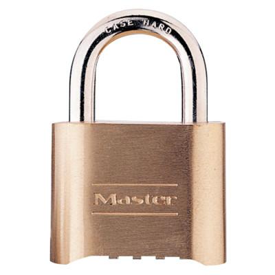 Master Lock No. 175 Combination Brass Padlocks, 5/16 in Diam., 1 in L X 1 in W, Steel, 175