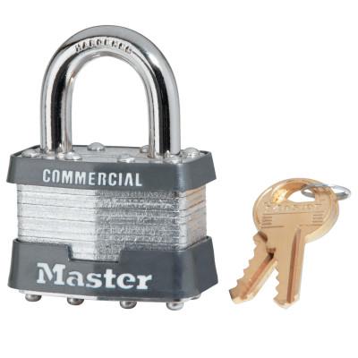 Master Lock Laminated Padlocks Keyed Alike Key Code A1384, 5/16 in Diam., Silver, 1KA-A1384