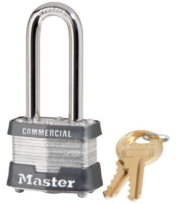 Master Lock® No. 3 Laminated Steel Pin Tumbler Padlocks,9/32" Dia, 2" L X 5/8" W, Silver/Blue, 3DLHCOM