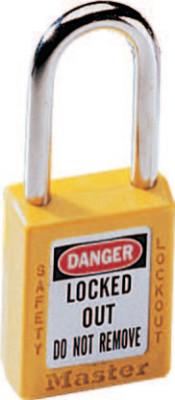 Master Lock® Zenex™ Thermoplastic Safety Padlock, 1-1/2 in W x 1-3/4 in L, Yellow, Keyed Differently, 410YLW