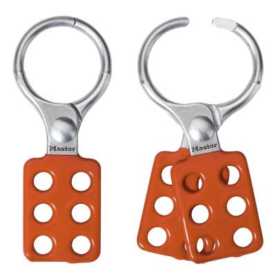 Master Lock® Safety Series Lockout Hasps, 2 in W x 4 7/8 in L, 1 1/2 Jaw dia., 417