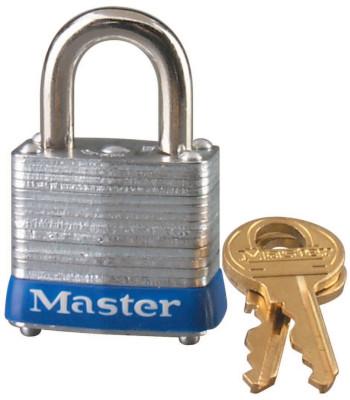 Master Lock No. 7 Laminated Steel Pin Tumbler Padlocks, 3/16" Dia, 9/16"LX1/2"W, Keyed Diff, 7D