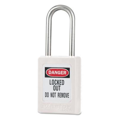 Master Lock® Zenex Thermoplastic Safety Padlocks, 3/16 in Dia, 5/8 in Width, White, S31KA-WHT-20F132
