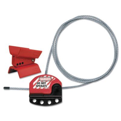 Master Lock Butterfly Valve Lockouts, w/3 ft cable, Red, S3921