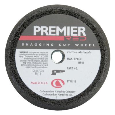 Carborundum Premier Red Zirconia Alumina, 6 in Dia, 2 in Thick, 14 Grit Zirconia Alumina, 05539508397