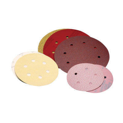 Carborundum Premier Red Aluminum Oxide Dri-Lube Paper Discs, 5 in Dia., P80 Grit, Vacuum, 05539520315