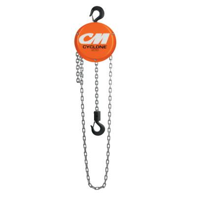 CM Columbus McKinnon Cyclone Hand Chain Hoist, 6 Tons Capacity, 15 ft Lifting Ht., 3 Fall, 90 lbf, 4729