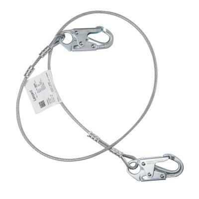 Honeywell Wire Rope Lanyard, 6 ft, Harness; Anchorage Connection, 310lb Cap, Green, 207NLS-Z7/6FTV