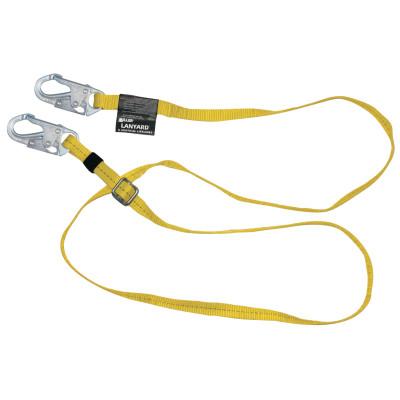 Honeywell Adjustable Web Lanyard, 10 ft, Harness; Anchorage Connection, 310lb Cap, Yellow, 210WLS-Z7/10FTYL