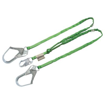 Honeywell Manyard Shock-Absorbing Lanyard, 6 ft, Anchorage Connection, 2 Leg, Green, 231TWRS-Z7/6FTGN