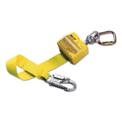 Honeywell Retractable Webbing Lanyard, 10', Locking Snap, Snap Hook & Carabiner Connection, 8327/10FTYL