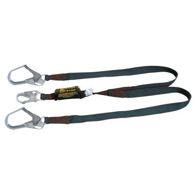 Honeywell Arc-Rated Shock-Absorbing Lanyard, Locking (1)Snap/(2)Rebar Hooks, 2 Leg, Black, 8798KR-Z7/6FTBK