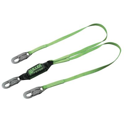Honeywell Lanyard w/SofStop Shock Absorber, Lock(1)Snap Hook/(2)Rebar Hooks, 2 Leg, Yellow, 8798-Z7/6FTYL