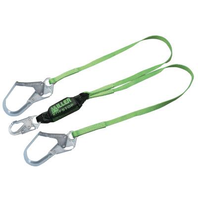 Honeywell HP Lanyards with SofStop Shock Absorber, 6 ft, Locking Rebar Hooks, 2 Legs, 8798TR-Z7/6FTGN