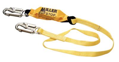 Honeywell Lanyard w/SofStop Shock Absorber, Lock (1)Snap Hook/(1)Rebar Hook, 1 Leg, Yellow, 913WLS-Z7/6FTYL
