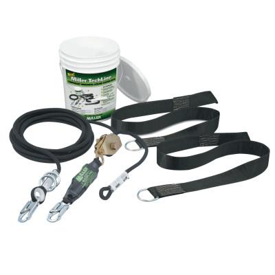Honeywell TechLine Temporary Horizontal Lifeline System, 30 ft, 2 Person, BK, HLLR2-Z7/30FT