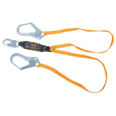 Honeywell Titan Pack-Type Shock Absorbing Lanyard, Locking Snap/Rebar Hooks, 2 Leg, Orange, T6122-Z7/6FTAF