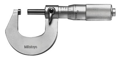 Mitutoyo Series 101 Mechanical Micrometers, 2 in-3 in, .0001 in, Ratchet Stop, 101-119