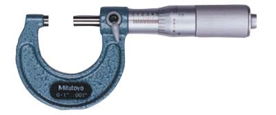 Mitutoyo Series 103 Mechanical Micrometers, 0 in-1 in, .0001 in, Friction Thimble, 103-135