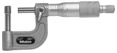 Mitutoyo Series 115 Mechanical Tube Micrometers, 0 in-1 in, .0001 in, Ratchet, Type C, 115-313