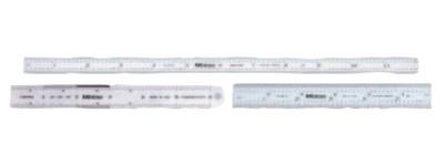 Mitutoyo Series 182 Steel Rulers, 6 in, Wide, Stainless Steel, Inch/Metric, Rigid, 182-105