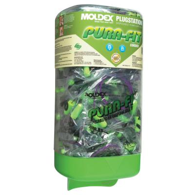 Moldex Plugstation Dispenser with Corded Pura-Fit Earplugs, Foam, Green, Corded, 6882