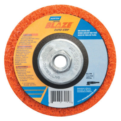 Saint-Gobain Bear-Tex Blaze Rapid Non-Woven Depressed Center Discs, 4-1/2 in x 5/8 in - 11, 12000 RPM, 66254498101