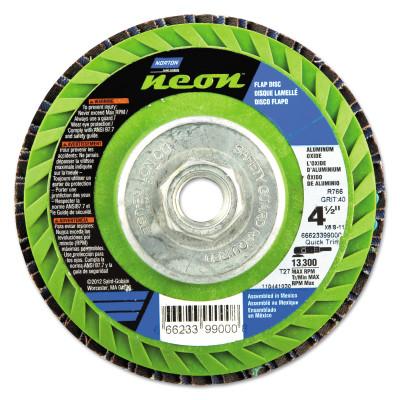 Saint-Gobain Type 27 Flat Flap Discs, 4 1/2 in Dia, 60 Grit, 5/8 in Arbor, 13,300 rpm, 66623399001