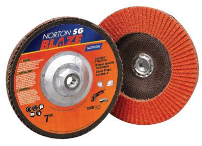Saint-Gobain Blaze Type 29 Flap Discs, 7 in, 36 Grit, 5/8 in - 11 Arbor, 8,500 rpm, 66261183498