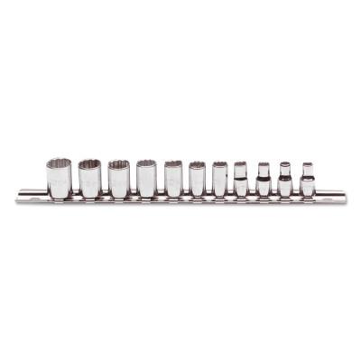 Stanley® Products Torqueplus 11 Piece Metric Socket Sets, 1/4 in, 12 Point, 47201