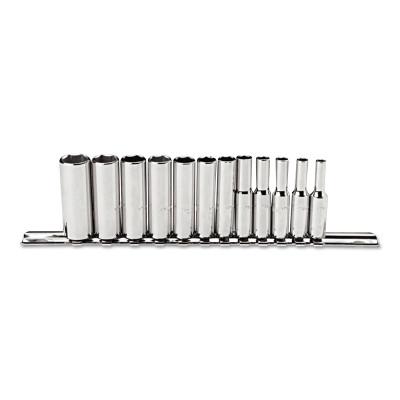 Stanley® Products Torqueplus 12 Piece Metric Deep Socket Sets, 1/4 in, 6 Point, 47202