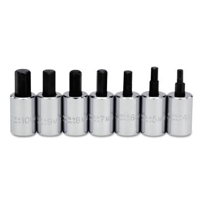 Stanley® Products 7 Piece Metric Short Hex Bit Socket Sets, 3/8 in, 4990-MST