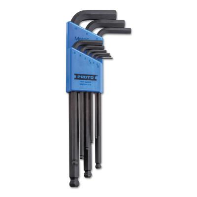 Stanley?? Products 9 Pc. Metric Ball-Hex L-Key Sets, 9 per holder, Hex Ball Tip, Metric, 4996