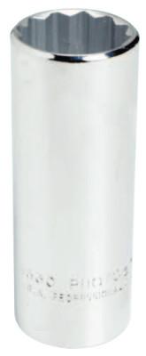 Stanley?? Products Torqueplus Deep Sockets, 1/2 in Drive, 1 3/8 in Opening, 6 Points, 5344H