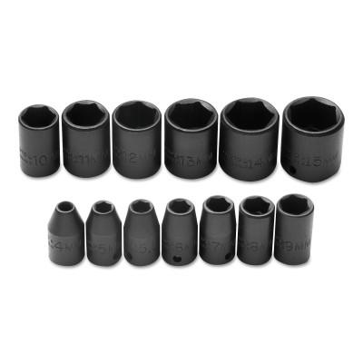 Stanley® Products Torqueplus 13 Piece Metric Impact Socket Sets, 1/4 in, 6 Point, 69206