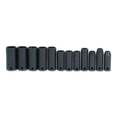 Stanley® Products Torqueplus 12 Piece Metric Thin Wall Deep Impact Socket Sets, 3/8 in, 6 Point, 72217