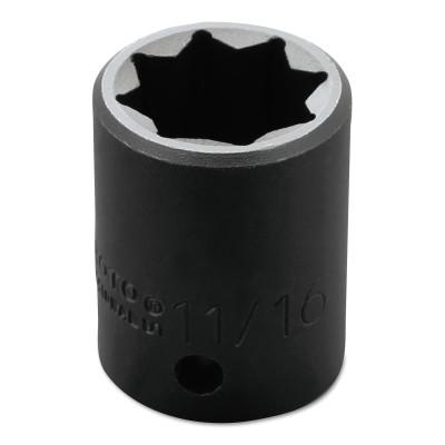 Stanley® Products Torqueplus Impact Sockets, 1/2 in Drive, 11/16 in Opening, 8 Points, 7422S