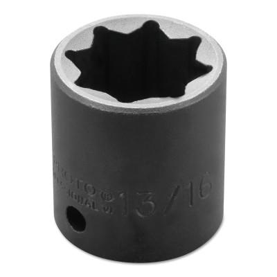 Stanley® Products Torqueplus Impact Sockets, 1/2 in Drive, 13/16 in Opening, 8 Points, 7426S