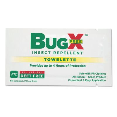 First Aid Only® BugX DEET Free Insect Repellent Towelette, 5 mL, BX/100, 18-810