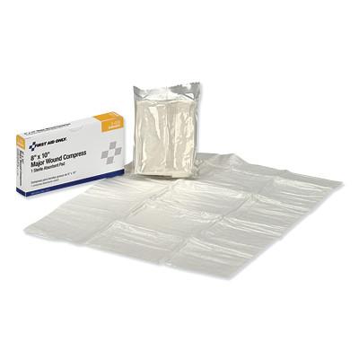 First Aid Only® Bandage Compress, 8 in x 10 in, Guaze pad, 3-008