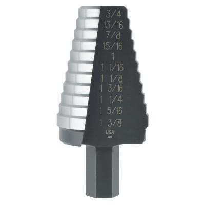 Stanley® Products High Speed Steel Fractional Hole Enlarging, 13/16 in to 1-3/8 in, 10 Steps, 10221