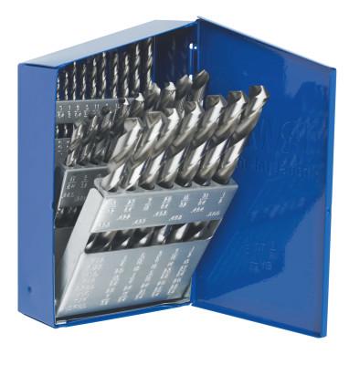 Stanley® Products High Speed Steel Drill Bit Set, 1/16 in - 1/2 in Cut Dia., Metal Case, 29/Set, 60138